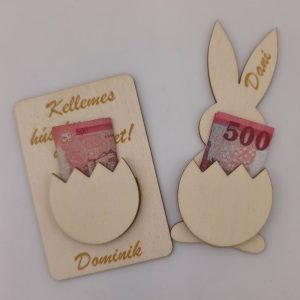 Személyre Szabható Húsvéti Pénzátadó – Fa Nyuszi és Kártya