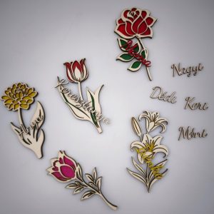 Személyre Szabható 3D Fa Virágcsokor Névvel